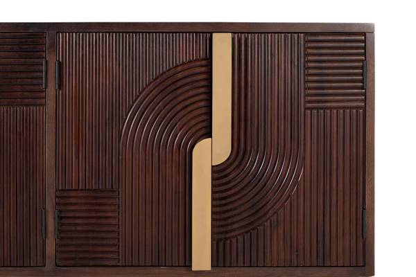 Sideboard 2227 Marron - Bois massif - 38 x 80 x 175 cm