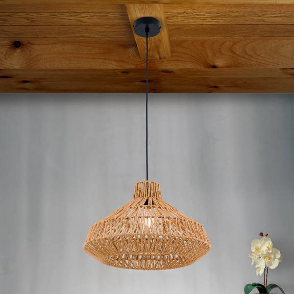 Hängeleuchte BASKET Beige - Rattan - 40 x 26 x 40 cm