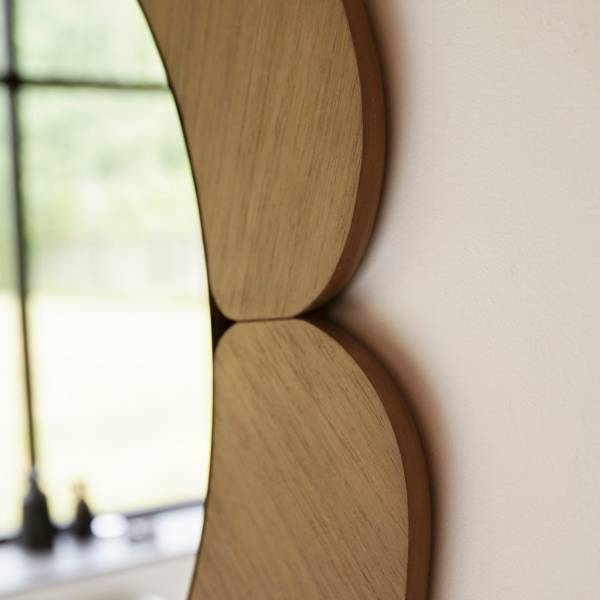 Spiegel Sara beige - mindihout - 110 x 110 x 3 cm