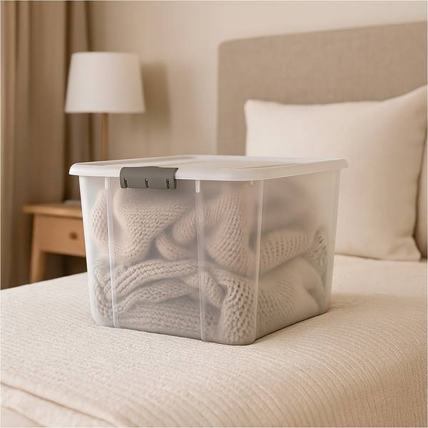 Aufbewahrungskorb Velvet Durchsichtig - 29 x 22 x 38 cm