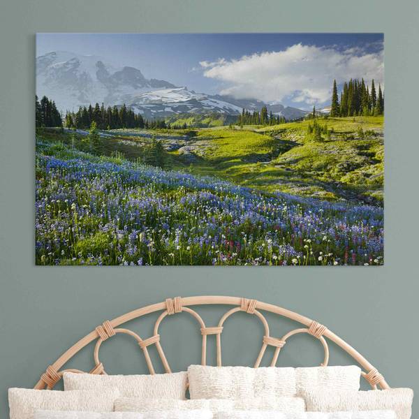 Akustikbild Bergwiese mit Blumen 210 x 140 cm