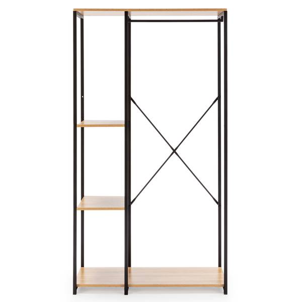 Garderobenständer Lola 3 Ablagen Braun - Holzwerkstoff - 90 x 167 x 41 cm