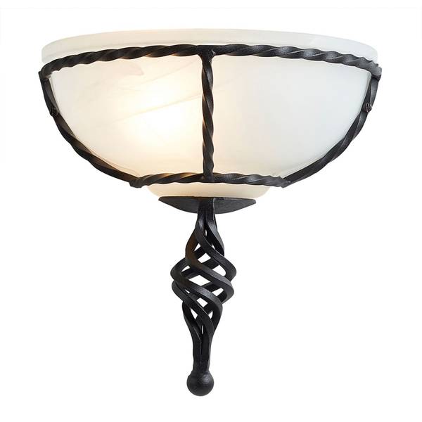Lampe murale ANOUK Noir - Blanc - Verre - Métal - 26 x 26 x 13 cm