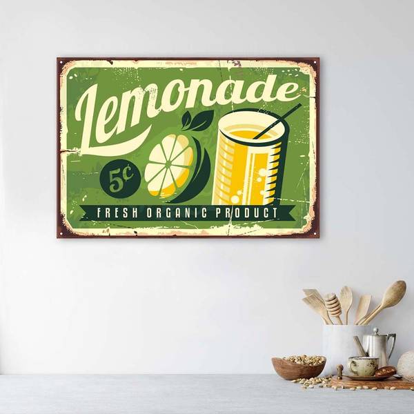 Wandbild retro-limonade 90 x 60 cm