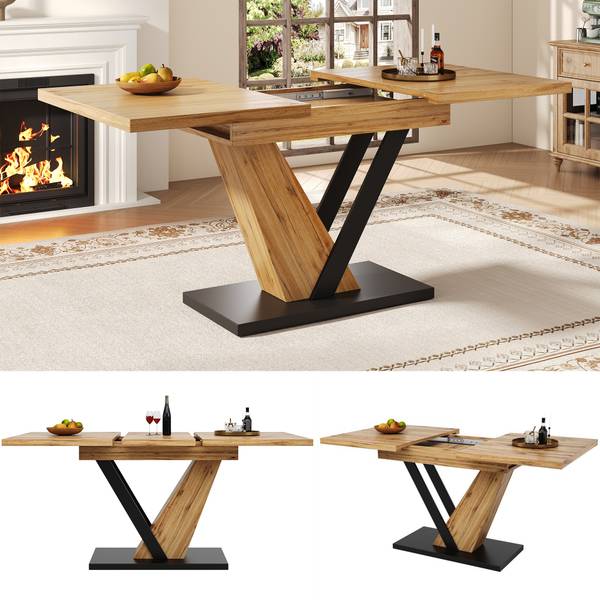 Esstisch Ausziehbarer VERTEXNEXXX Braun - Holzwerkstoff - 120 x 76 x 75 cm