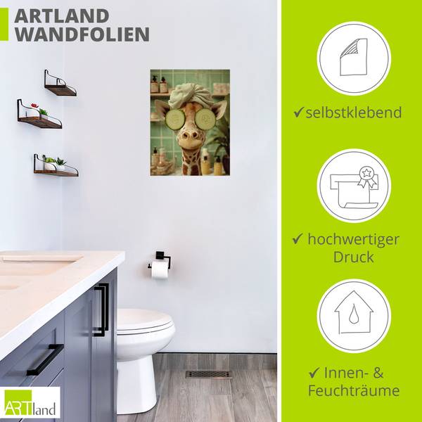 Wandaufkleber  Giraffe beim Spa 30 x 40 cm