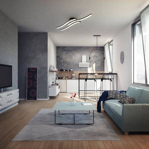 LED Deckenleuchte BKL1432 Schwarz - ABS - 12 x 6 x 57 cm