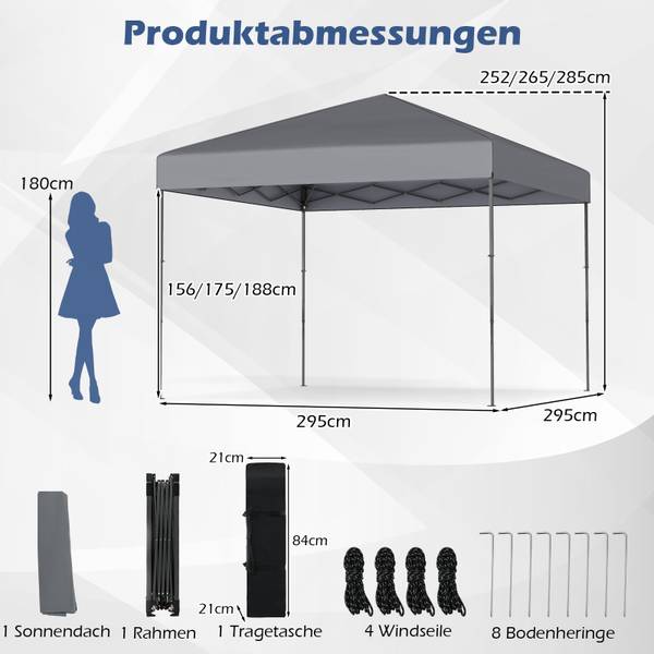Faltpavillon ZB34775 Grau
