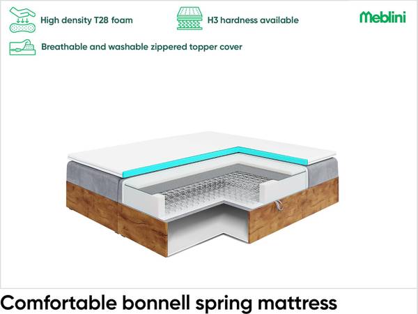 Boxspringbett LOFTY BOX Hellgrau