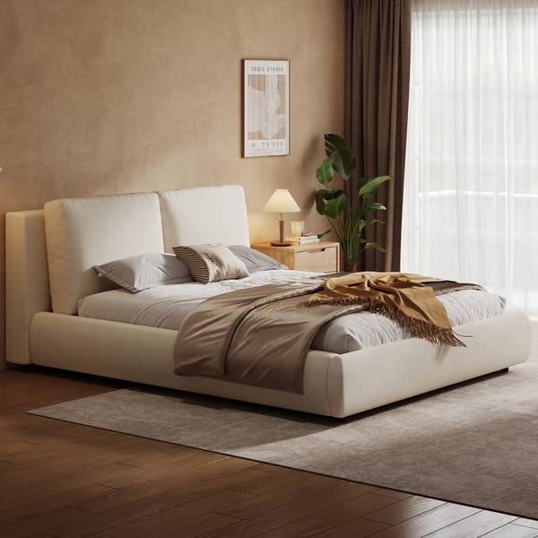 Polsterbett Zoom Ⅰ Beige - Holzwerkstoff - 194 x 90 x 230 cm