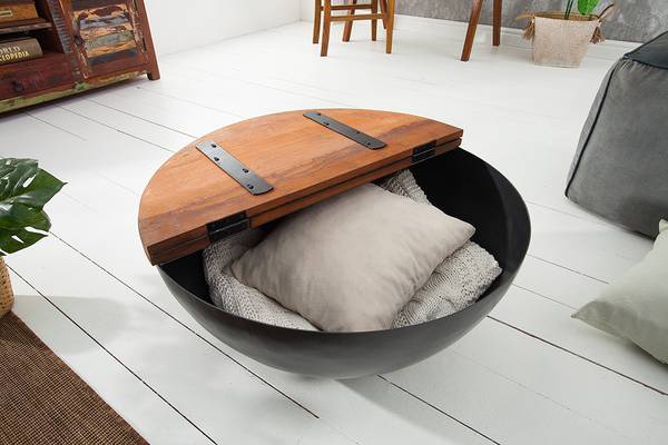 Couchtisch JAKARTA Braun - Grau - Mango - 70 x 33 x 70 cm