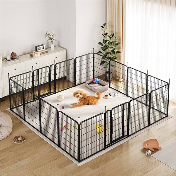 Welpenlaufstall ARI89 Schwarz - Metall - 66 x 2 x 80 cm