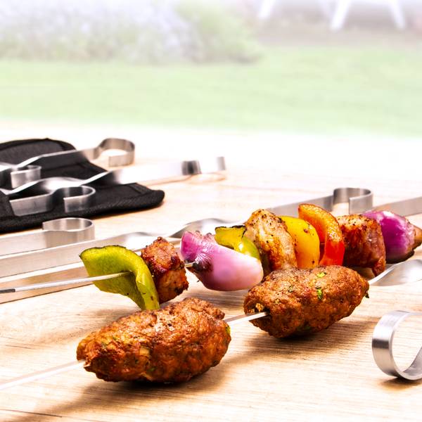 Grillspieße 14115 (10er-Set) Silber - Metall - 1 x 39 x 1 cm