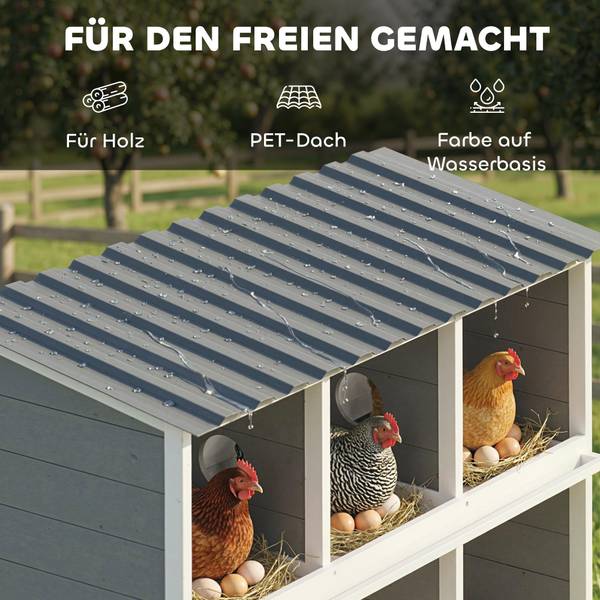 Legenester für Hühner D51-566V00GY Grau - Massivholz - 50 x 91 x 102 cm