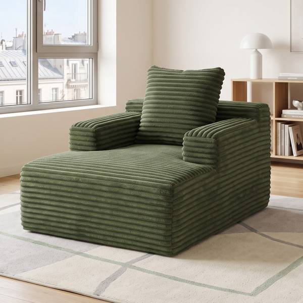 Chaiselongue Liv-Lam Grün - Textil - 81 x 50 x 117 cm