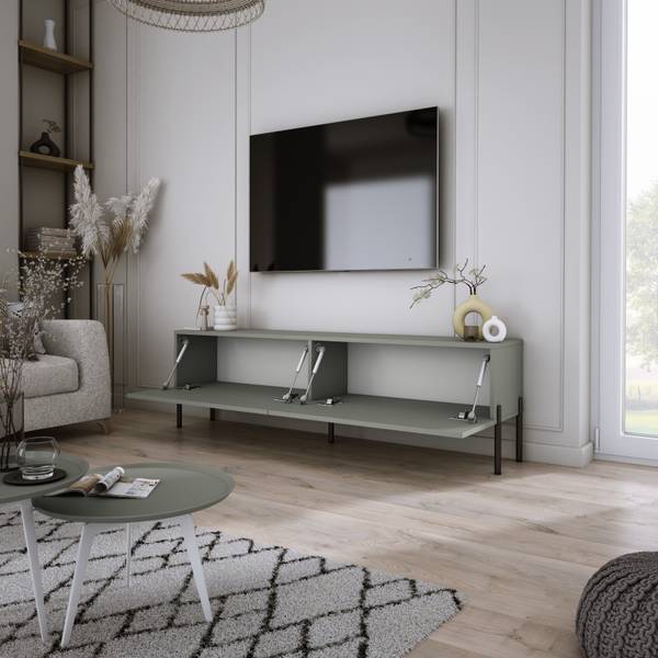 TV-Lowboard Seine Schwarz - Grün - Breite: 140 cm