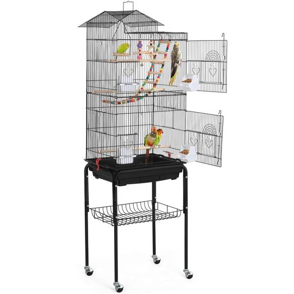 Vogelkäfig ARE94 Schwarz - Metall - 46 x 159 x 36 cm