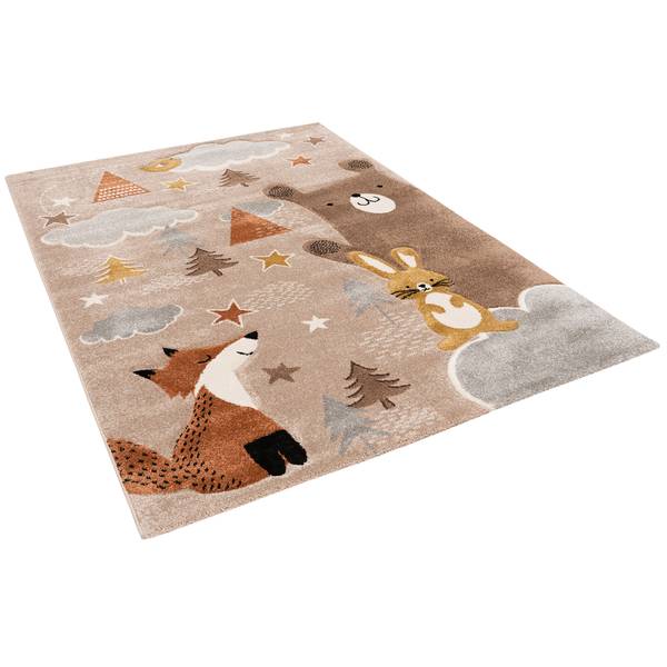 Kinder Teppich Maui Kids Fuchs und Bär Braun - 80 x 150 cm