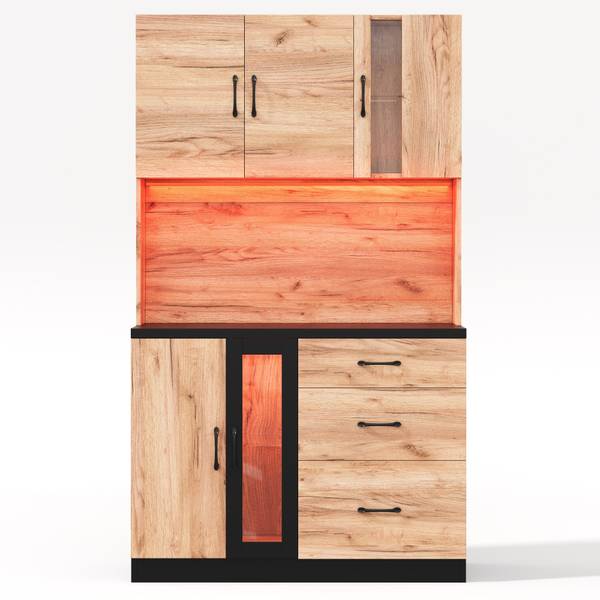 Buffetschrank GLOWNatur Ⅵ Braun - Holzwerkstoff - 105 x 180 x 40 cm