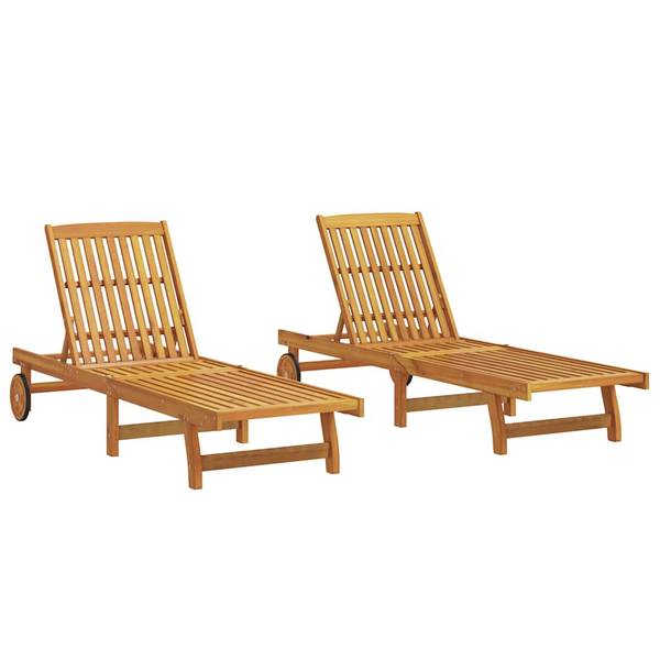 Ligbed 3325193 set van 2 bruin - acacia - 63 x 85 x 199 cm