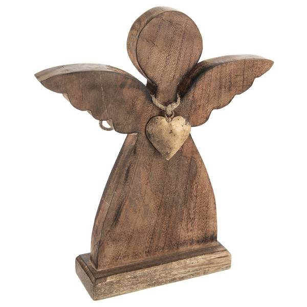 Engel Figur 351807 Braun - Massivholz - 7 x 30 x 27 cm