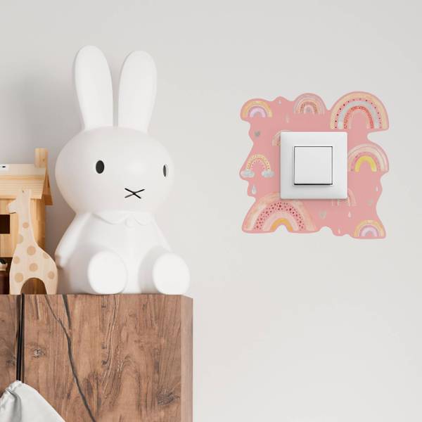 Lichtschalter-Sticker Regenbögen Pink - Rot - Gelb - PVC - 20 x 20 x 20 cm