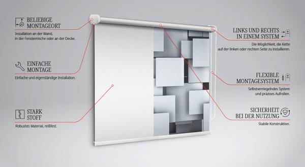 Verdunkelungsrollo TESSEL 60 x 140 cm