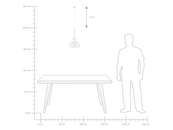 Lampe suspension DRIVA Blanc - Métal - 26 x 120 x 26 cm