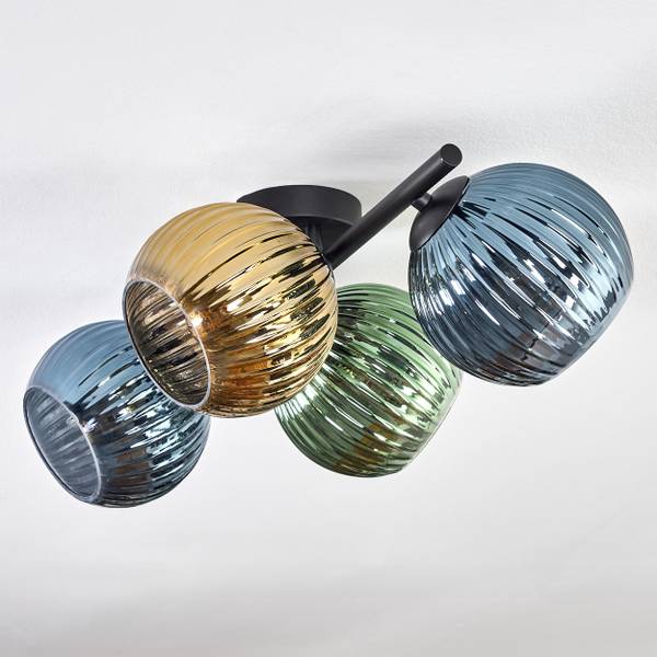 Deckenleuchte Cesaro Blau - Gold - Grün - Aluminium - Klarglas - 31 x 18 x 52 cm