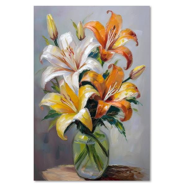 Wandbild lilien blumen in einer vase kaufen