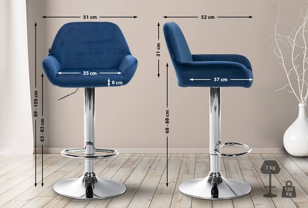 Barhocker Braga Blau