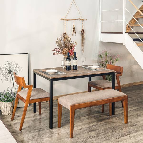 Esstisch NEWPORT Grau - Metall - 120 x 76 x 75 cm