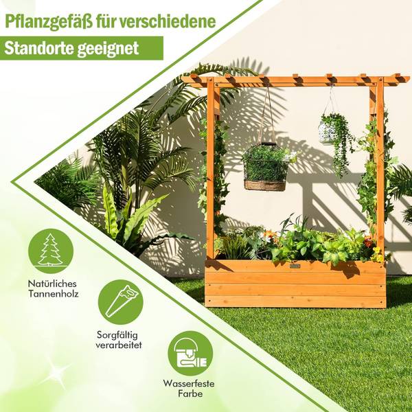 Verhoogd bed SF5148 oranje - massief hout - 110 x 114 x 44 cm