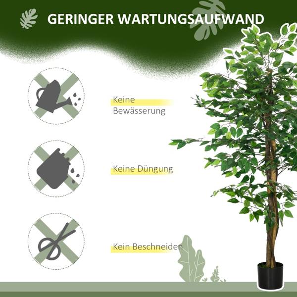 Ficus Kunstbaum CD66 Grün - Metall - 15 x 150 x 15 cm