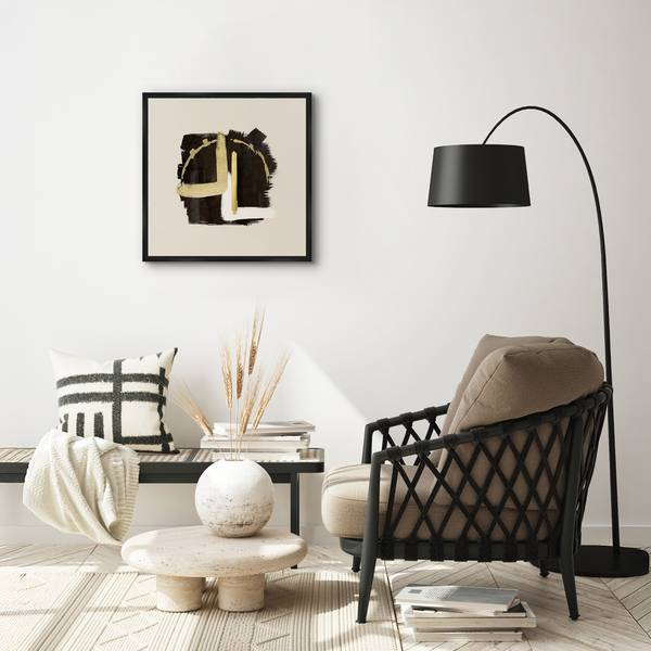 Bild mit Rahmen Muen Weiß - Kunststoff - Massivholz - 50 x 50 x 5 cm