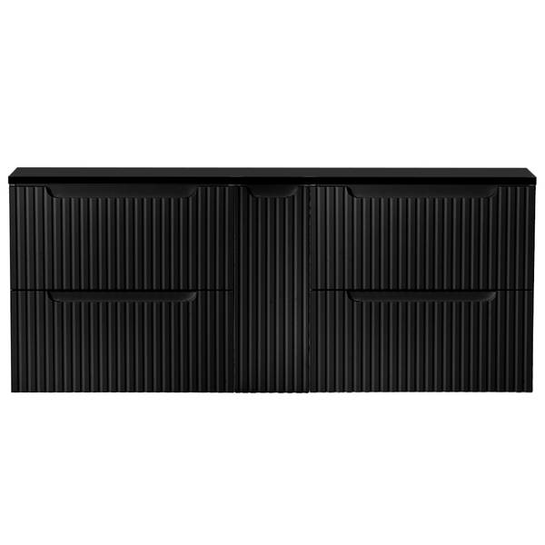 Waschbeckenschrank NEWPORT-56-6 Schwarz - Holzwerkstoff - 140 x 60 x 40 cm