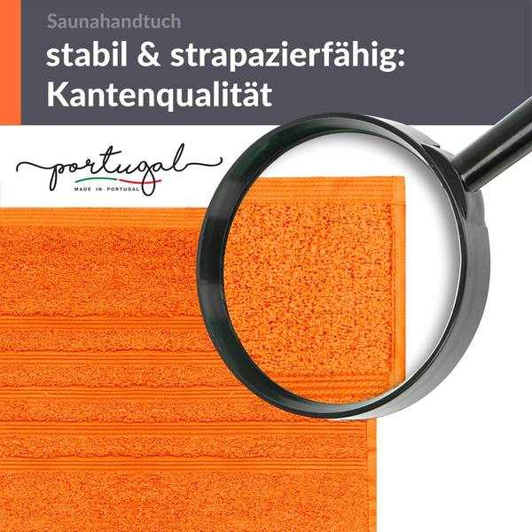 Saunahandtuch London 2er-Set Orange - Frottee - 80 x 1 x 200 cm