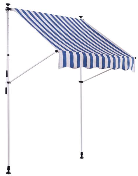 Klem zonnescherm Westerly blauw - wit - textiel - 350 x 200 x 120 cm