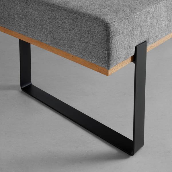 Sitzbank CANON Grau - Metall - Textil - Holz teilmassiv - 160 x 85 x 60 cm
