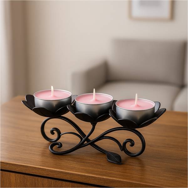 Teelichter Rose and Oud Wood Pink - Metall - 4 x 2 x 4 cm