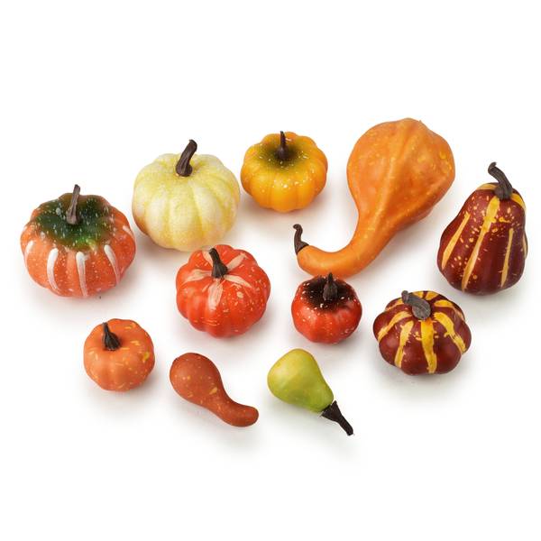 Dekokürbis-Set MAVE Orange - Kunststoff - 14 x 25 x 25 cm