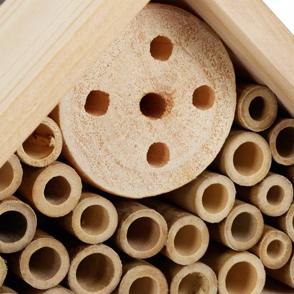 Naturfarbener Insektenhotel Bausatz Braun - Silber - Stahl - 25 x 33 x 7 cm