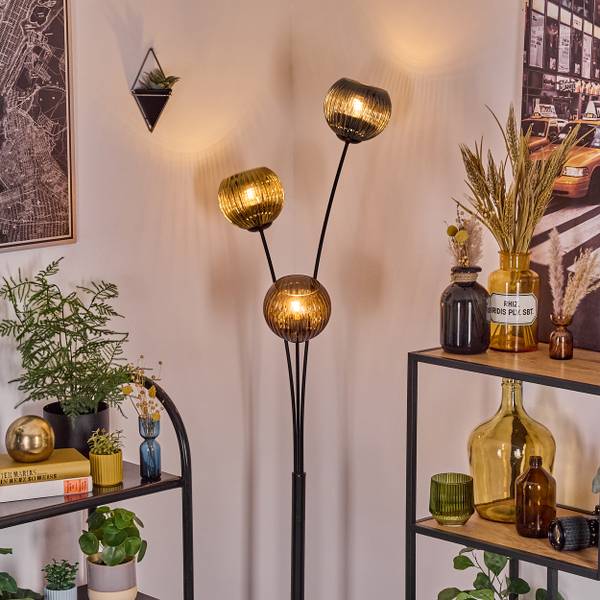 Stehlampe Cesaro Blau - Gold - Aluminium - Klarglas - 33 x 170 x 39 cm