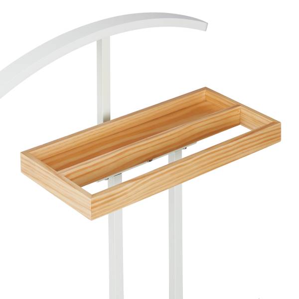 valet de chambre avec support Marron - Blanc - Acier - 46 x 102 x 24 cm