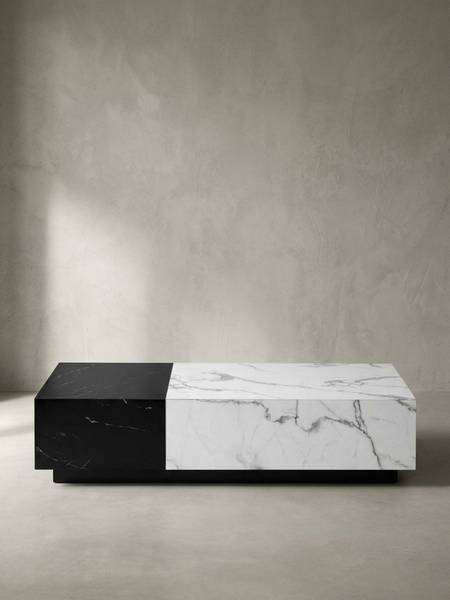 Couchtisch VIZELA mit Schubladen Weiß - Holzwerkstoff - 120 x 28 x 60 cm