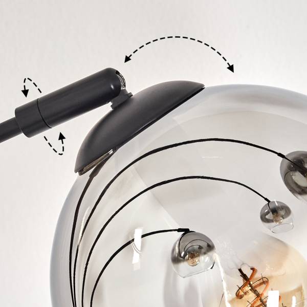 Stehlampe Cesaro Silber - Aluminium - Klarglas - 35 x 210 x 82 cm