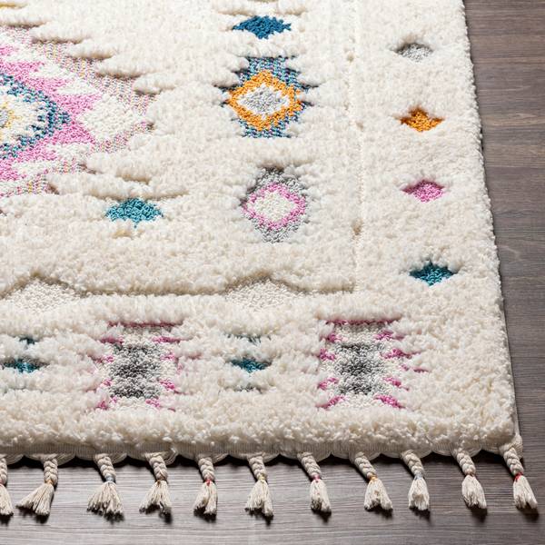 Hoogpolig Vloerkleed GALESBURG wit - polypropeen - 160 x 4 x 213 cm