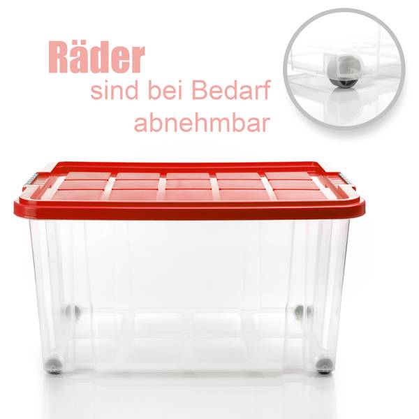 Aufbewahrungsbox 1769919 2er Set Rot - Kunststoff - 40 x 33 x 60 cm