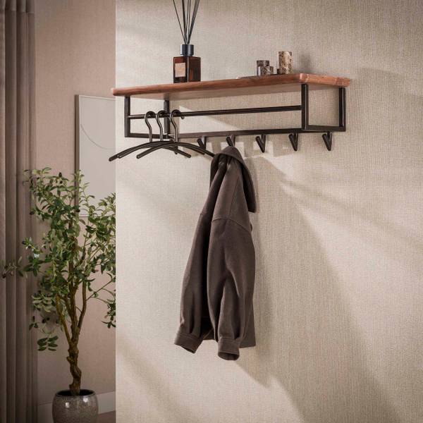 Wandgarderobe EDGE Braun - Holz teilmassiv - 100 x 28 x 33 cm