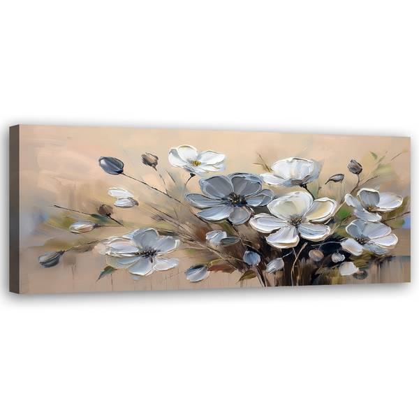 Wandbild blumen strauß abstraktion 90 x 30 cm